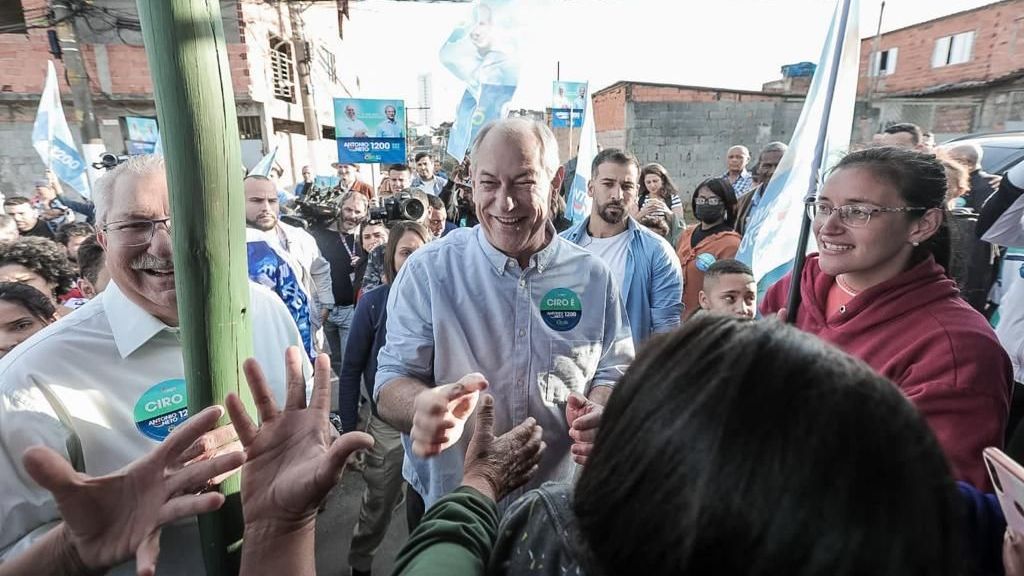 Ciro Gomes em sua primeira agenda de campanha, em São Paulo