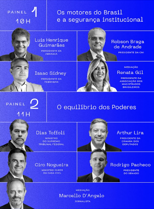 Grupo empresarial reúne Lira, Ciro Nogueira, Dias Toffoli e Pacheco em evento /