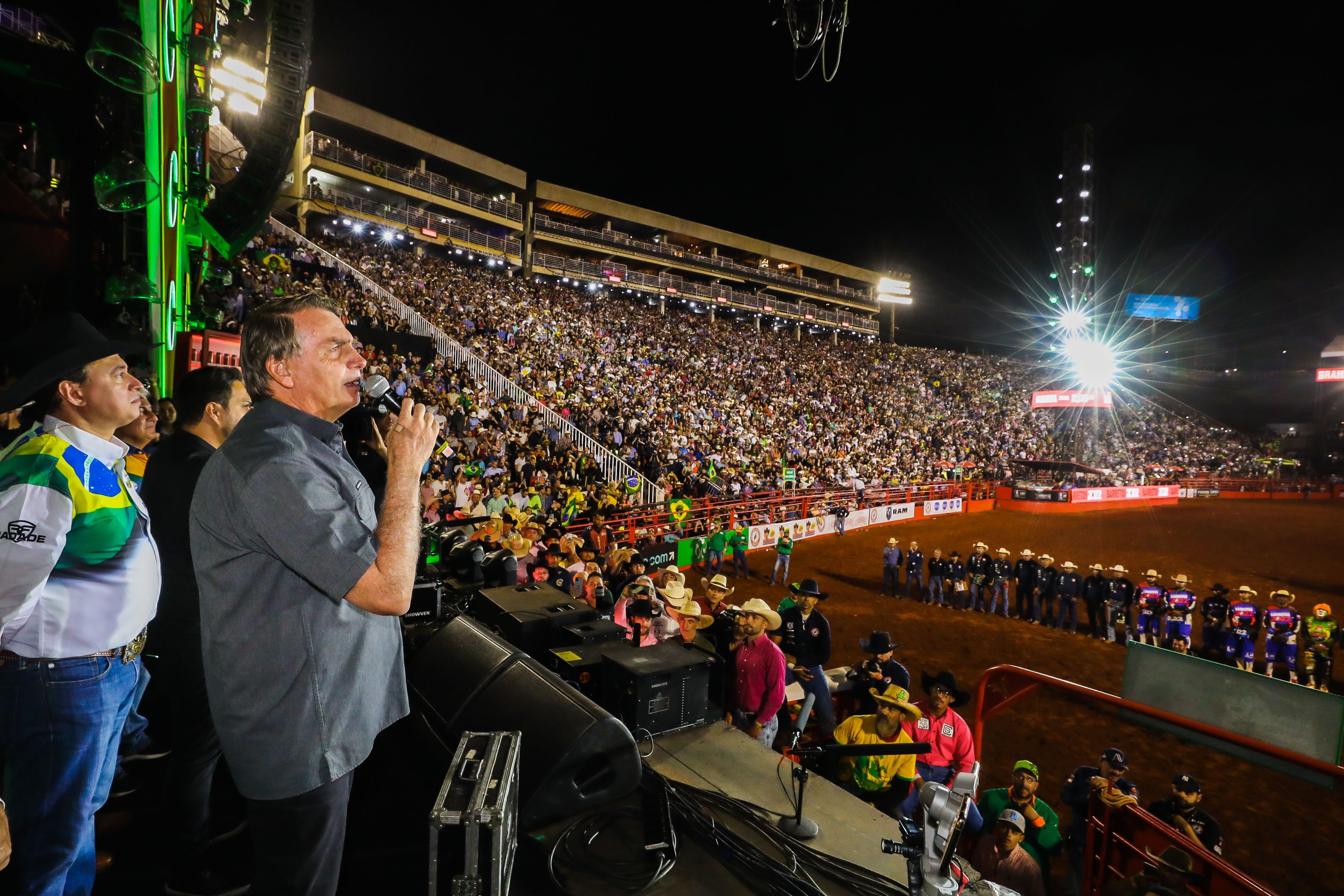 Jair Bolsonaro em cerimônia alusiva à visita à 65ª Festa do Peão de Boiadeiro de Barretos