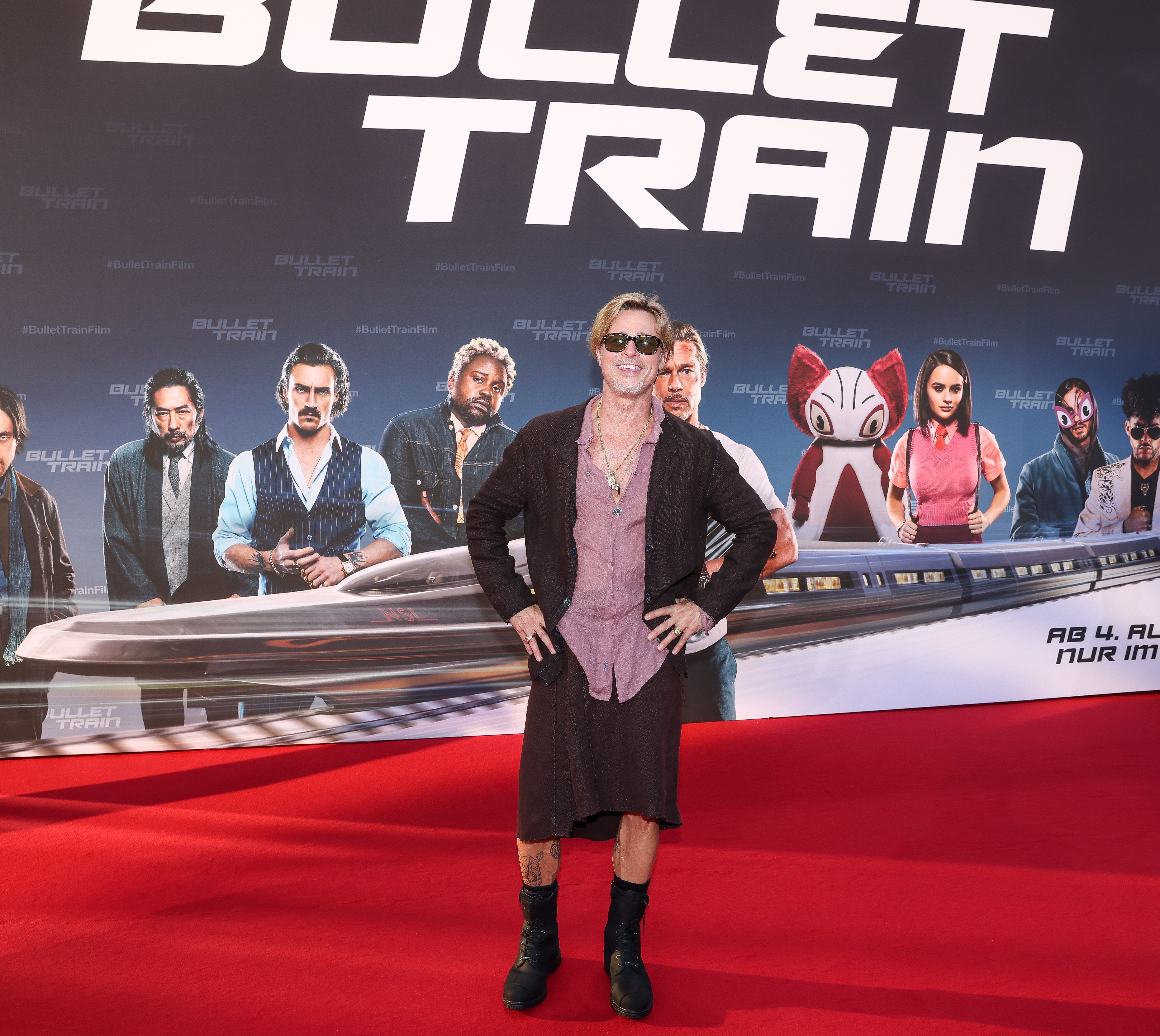 Brad Pitt no lançamento do filme Bullet Train / Gerald Matzka/Getty Images/Sony Pictures