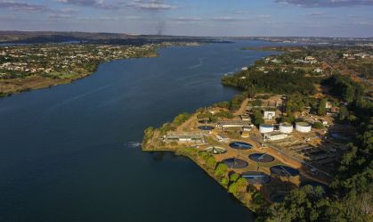 Estação de tratamento de esgoto da Caesb na Asa Norte, em Brasília
