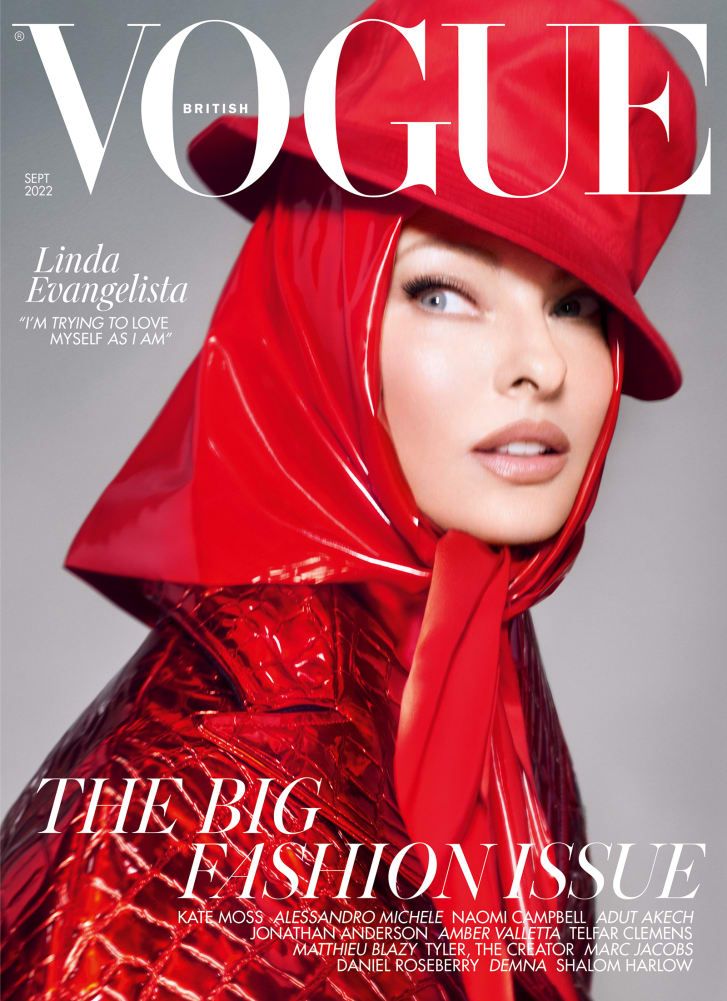 Linda Evangelista na capa da "Vogue" britânica de setembro de 2022/ Divulgação