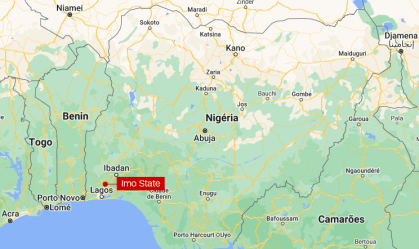 mapa mostra região na Nigéria