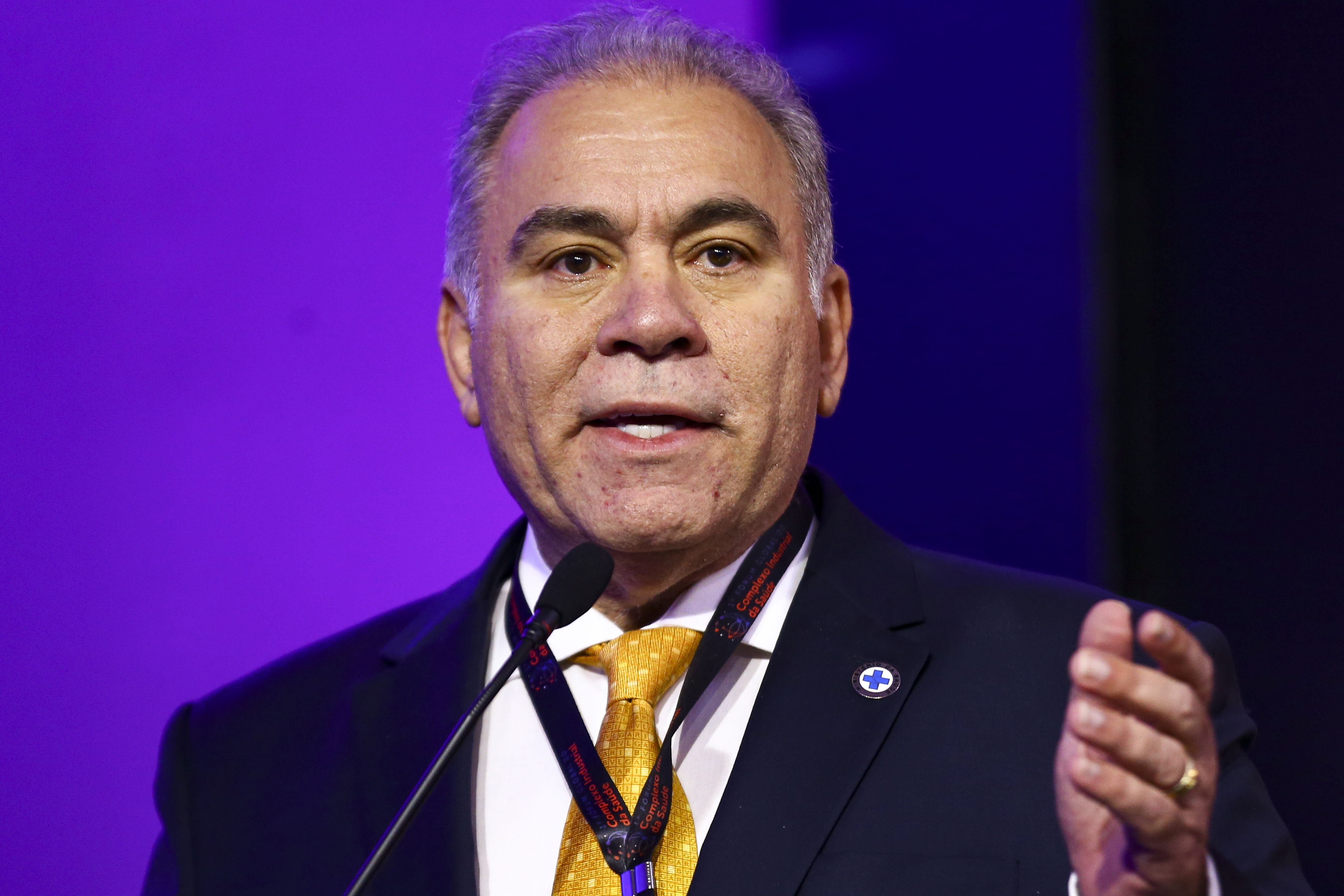 O ministro da Saúde, Marcelo Queiroga, durante abertura do 1º Fórum Global do Complexo Industrial da Saúde.