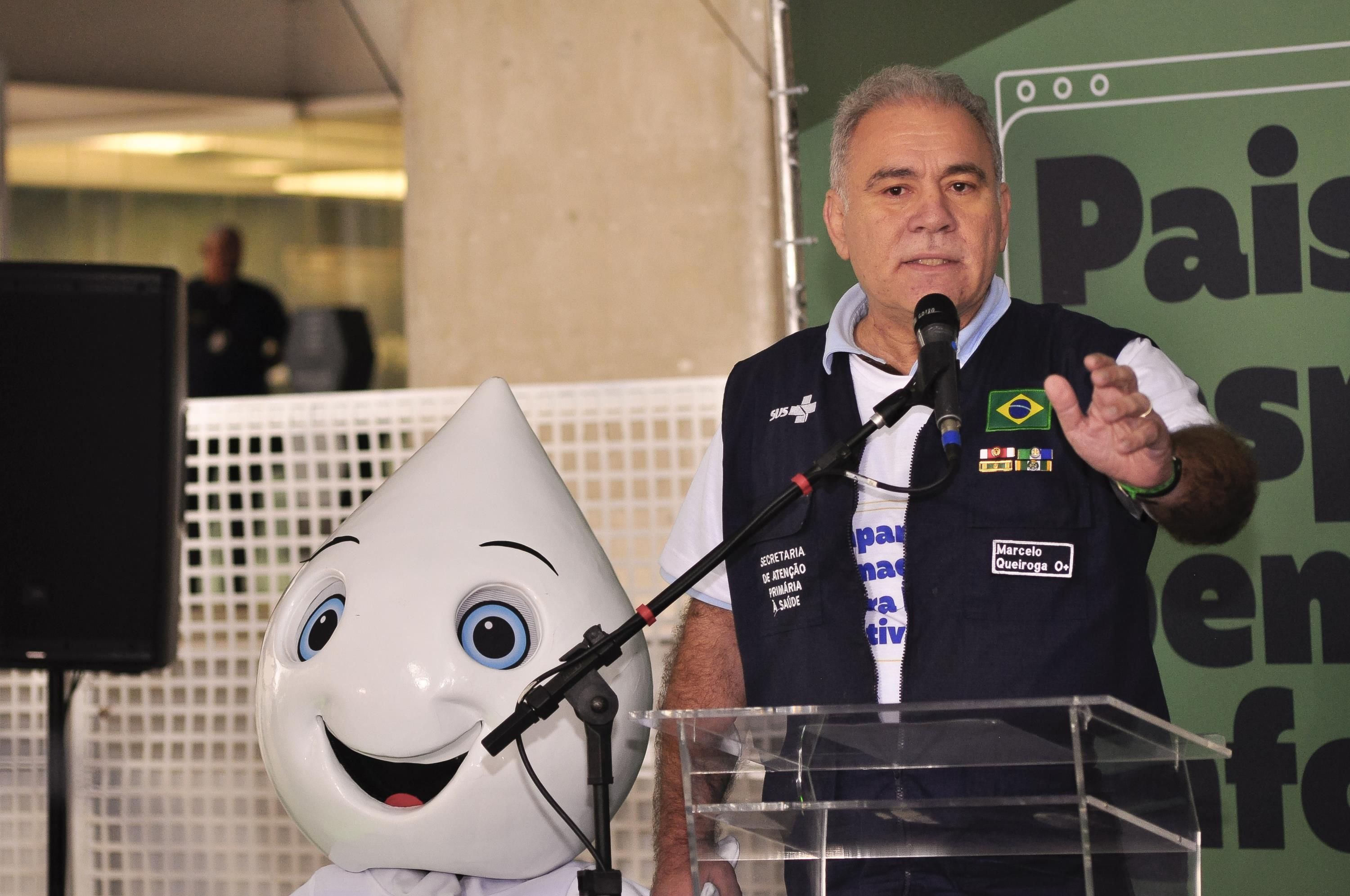O ministro da Saúde, Marcelo Queiroga, participa de lançamento de campanha de vacinação contra a poliomielite em São Paulo, em 7 de agosto de 2022