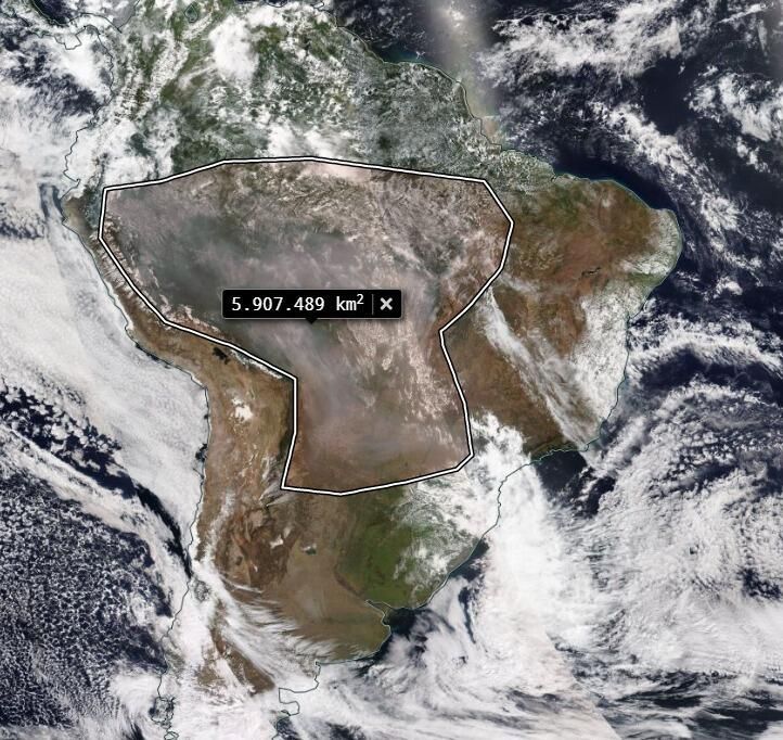 Fumaça no Brasil - Satélite do dia 07/09/22 - Fonte / EOSDIS Worldview