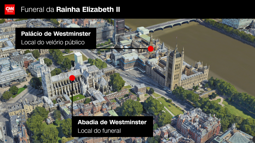 Distância entre o Palácio de Westminster e a Abadia de Westminster / Arte CNN
