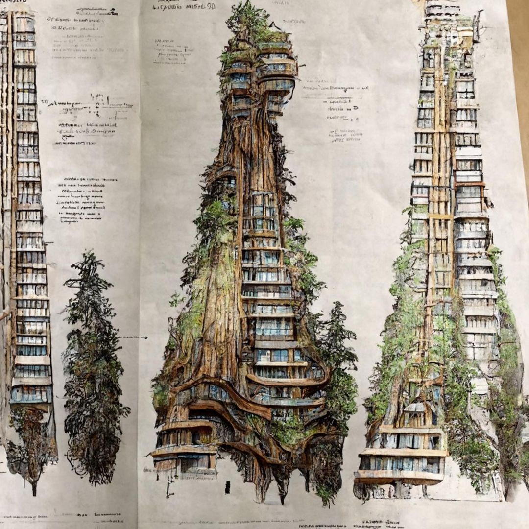 “AI x Surreal Symbiotic Architecture” projeto de Manas Bhatia / Reprodução/Instagram