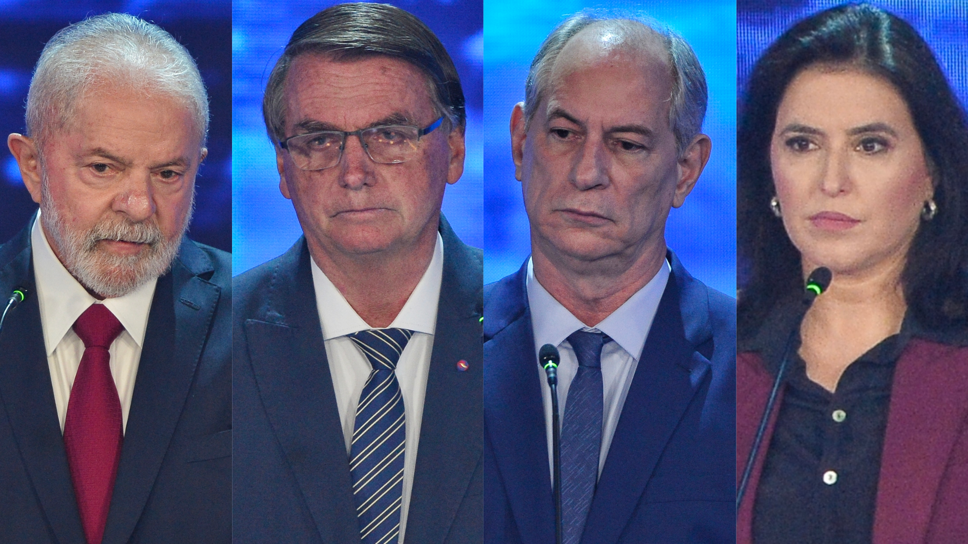 Lula (PT), Bolsonaro (PL), Ciro (PDT) e Tebet (MDB) em debate na Band