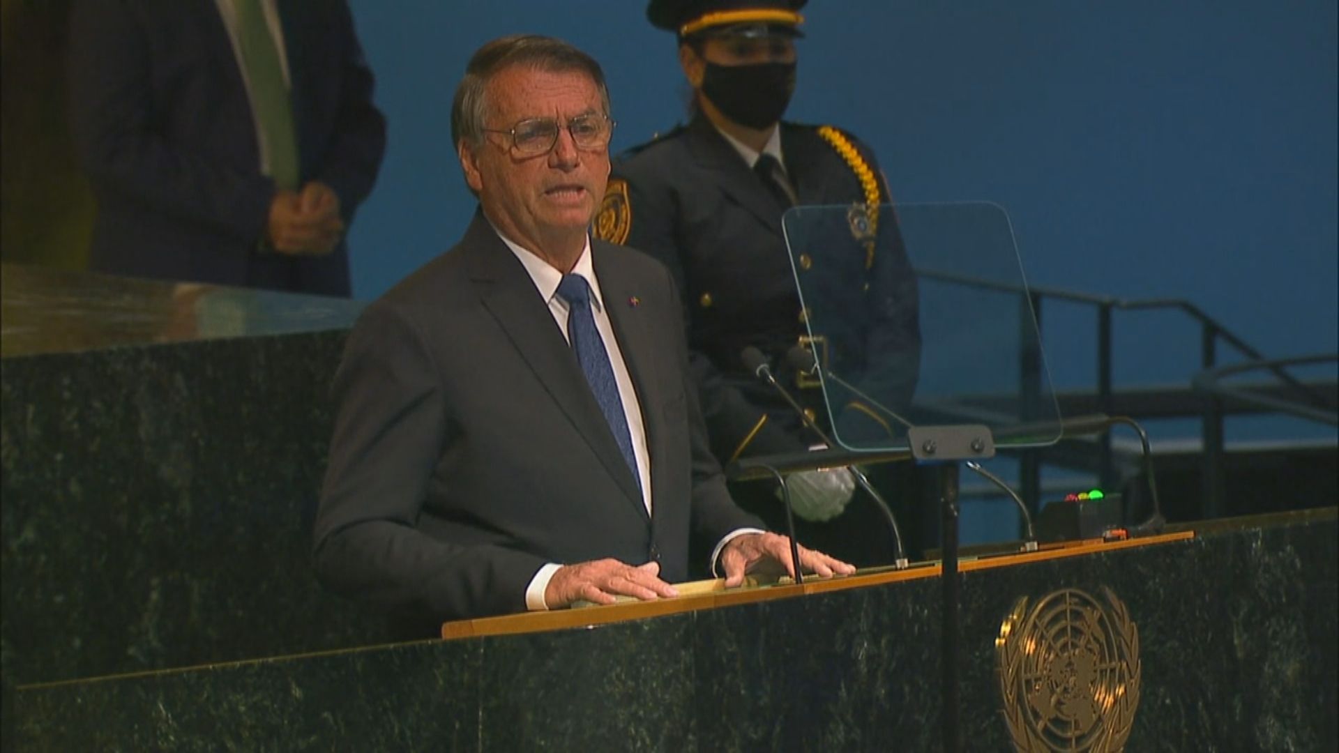 O presidente Jair Bolsonaro na 77ª Assembleia-Geral da ONU, em Nova York