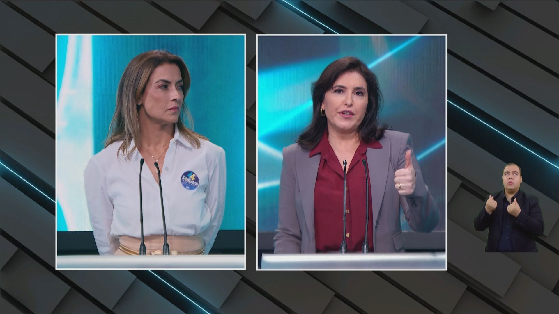 A candidata à Presidência Simone Tebet (MDB) perguntou para a também presidenciável Ciro Soraya Thronicke (União Brasil) sobre o aumento no preço dos alimentos