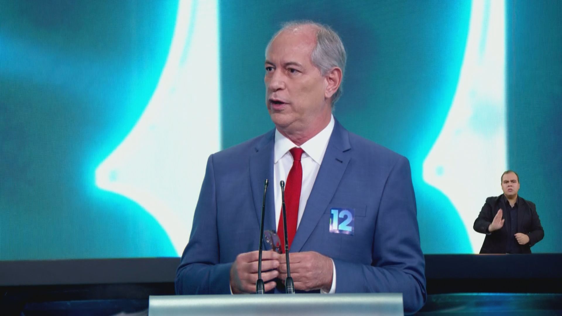 Ciro Gomes (PDT) no debate com candidatos à Presidência
