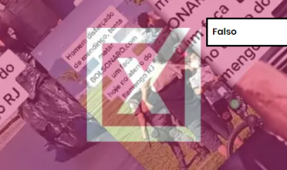 Imagem de destaque do post: É falso que homem disfarçado de mendigo tentou matar Bolsonaro