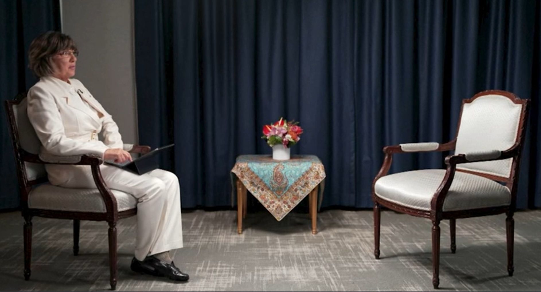 Repórter da CNN Christiane Amanpour após o presidente do Irã ter abandonado entrevista