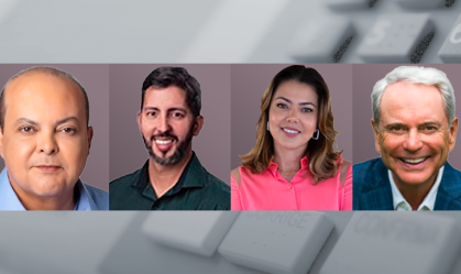 Ibaneis Rocha (MDB), Leandro Grass (PV), Leila do Volei (PDT), e Paulo Octávio (PSD), candidatos ao governo Distrito Federal