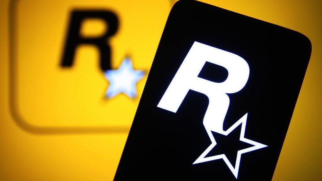 Ilustração fotográfica com o logotipo da Rockstar Games