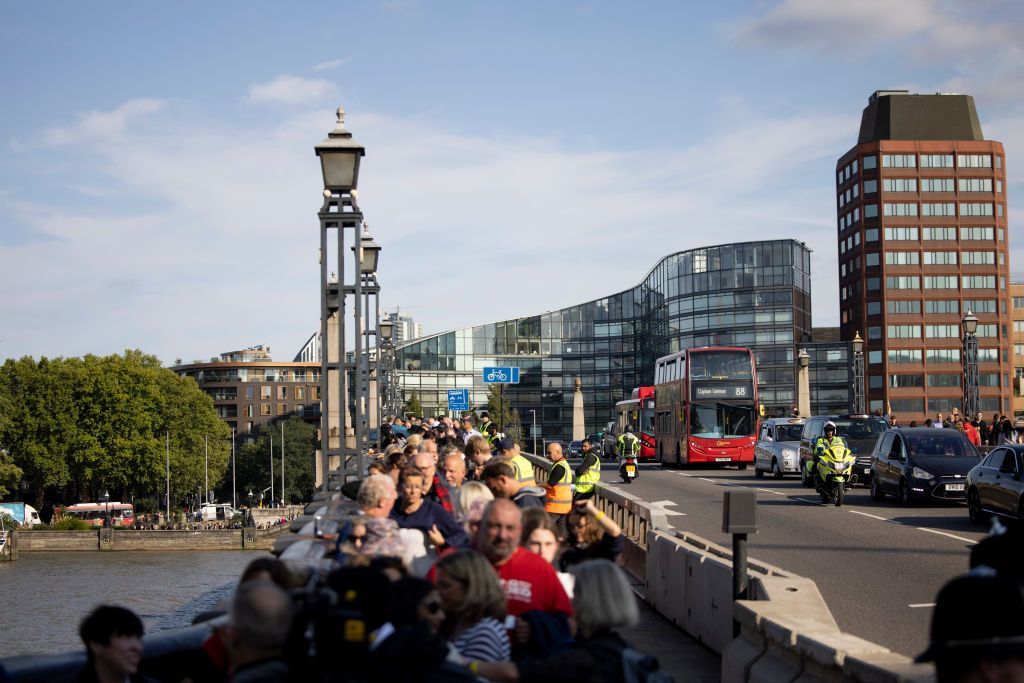 People seen queuing for the Lying-in-state of Queen