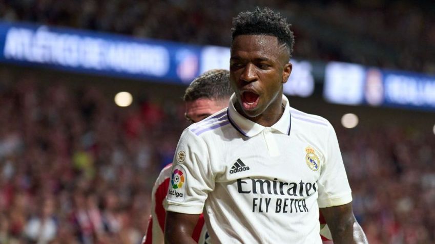 Vinicius Junior do Real Madrid reage durante a partida da LaLiga Santander entre Atlético de Madrid e Real Madrid em 18 de setembro de 2022 / Angel Martinez/Getty Images
