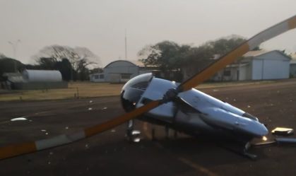 Helicóptero cai durante pouso no interior de São Paulo