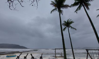 Defesa Civil alerta para forte vendaval no litoral de SP até a próxima segunda-feira