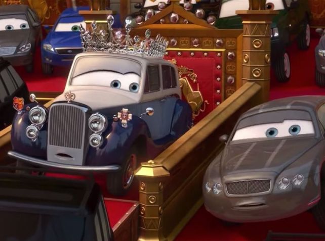 Rainha Elizabeth ganha personagem também no filme "Carros"/ Divulgação