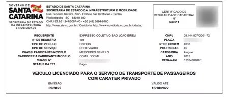 Imagens geradas a partir de consultas pelas placas dos dois veículos na plataforma Transporte Correto. / Projeto Comprova