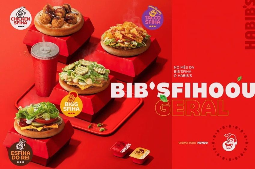 Na "homenagem" aos quatro concorrentes, Habib's fez as versões "Bigg Sfiha", "Esfiha do Rei", "Tacco Sfiha" e a "Chicken Sfiha" / Habib's/Divulgação