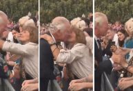 Mulher diz à CNN que beijou o rei Charles III como um gesto de conforto; assista