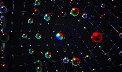 Reprodução de complexas correlações magnéticas observadas por físicos em simulador quântico da Universidade de Kyoto. Máquina usa átomos de itérbio cerca de 3 bilhões de vezes mais frios que o espaço profundo