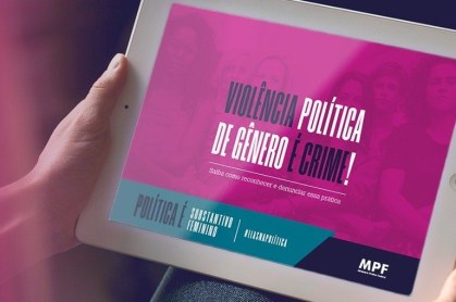 Cartilha sobre reconhecimento e denúncia de violência política de gênero.