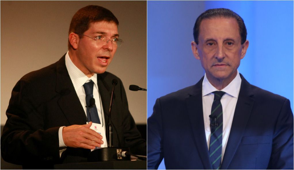Os empresários Josué Gomes da Silva (à esq.), atual presidente da Fiesp, e Paulo Skaf