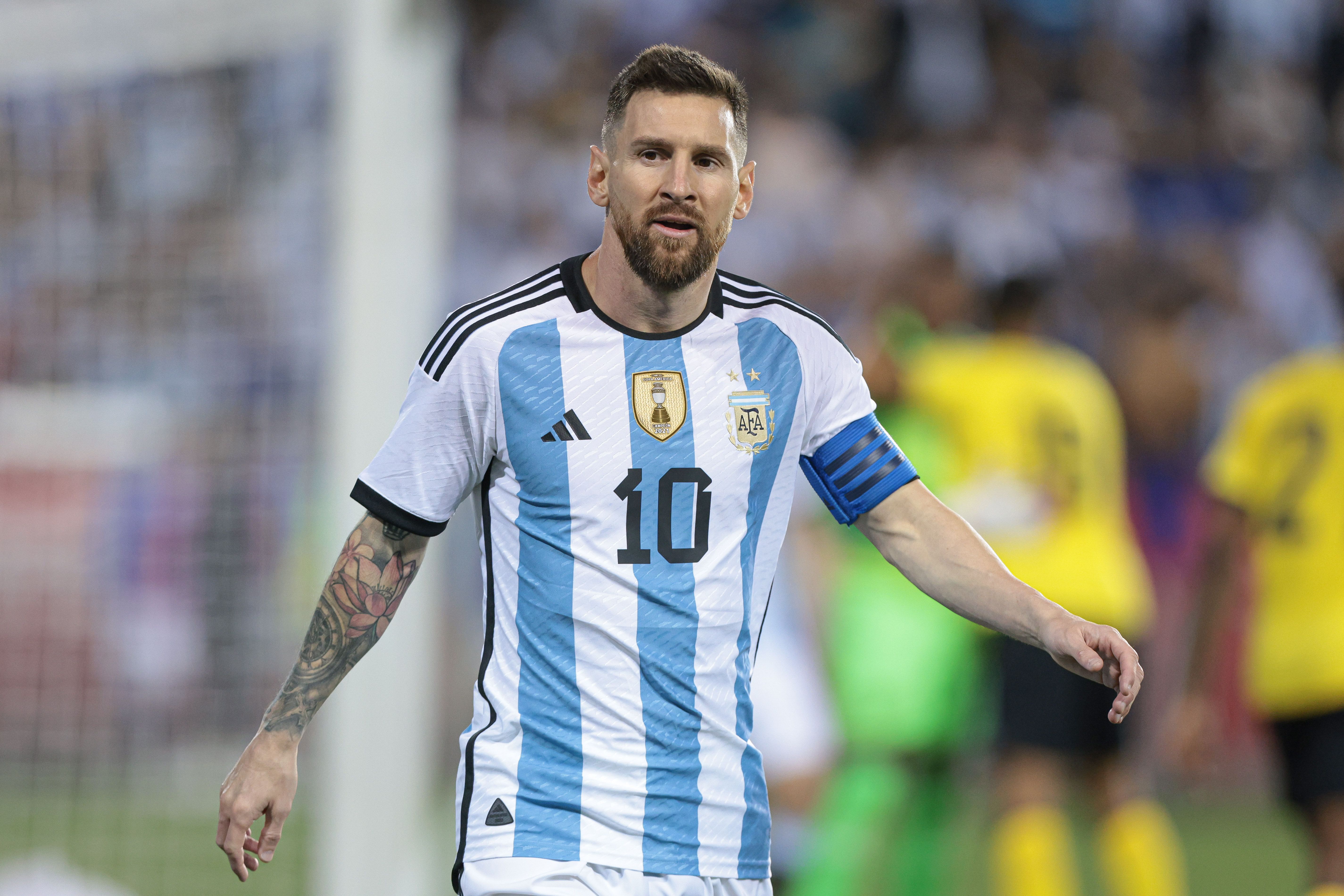 Messi em jogo da seleção argentina