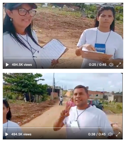| Capturas de tela do vídeo investigado.
