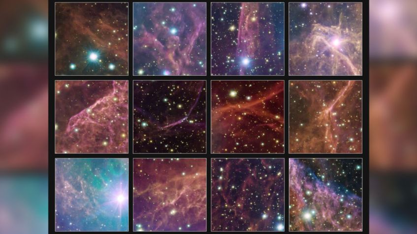 Cores deslumbrantes e a luz das estrelas giram juntas na nova imagem do remanescente de supernova Vela / European Southern Observatory / Divulgação