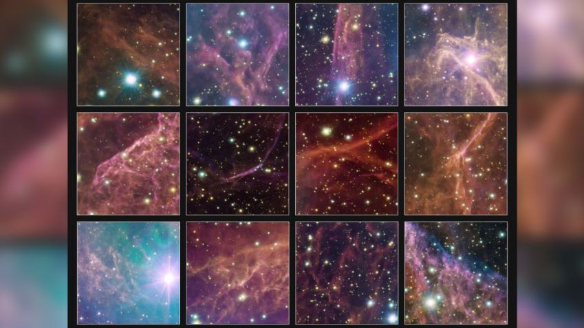 Cores deslumbrantes e a luz das estrelas giram juntas na nova imagem do remanescente de supernova Vela / European Southern Observatory / Divulgação