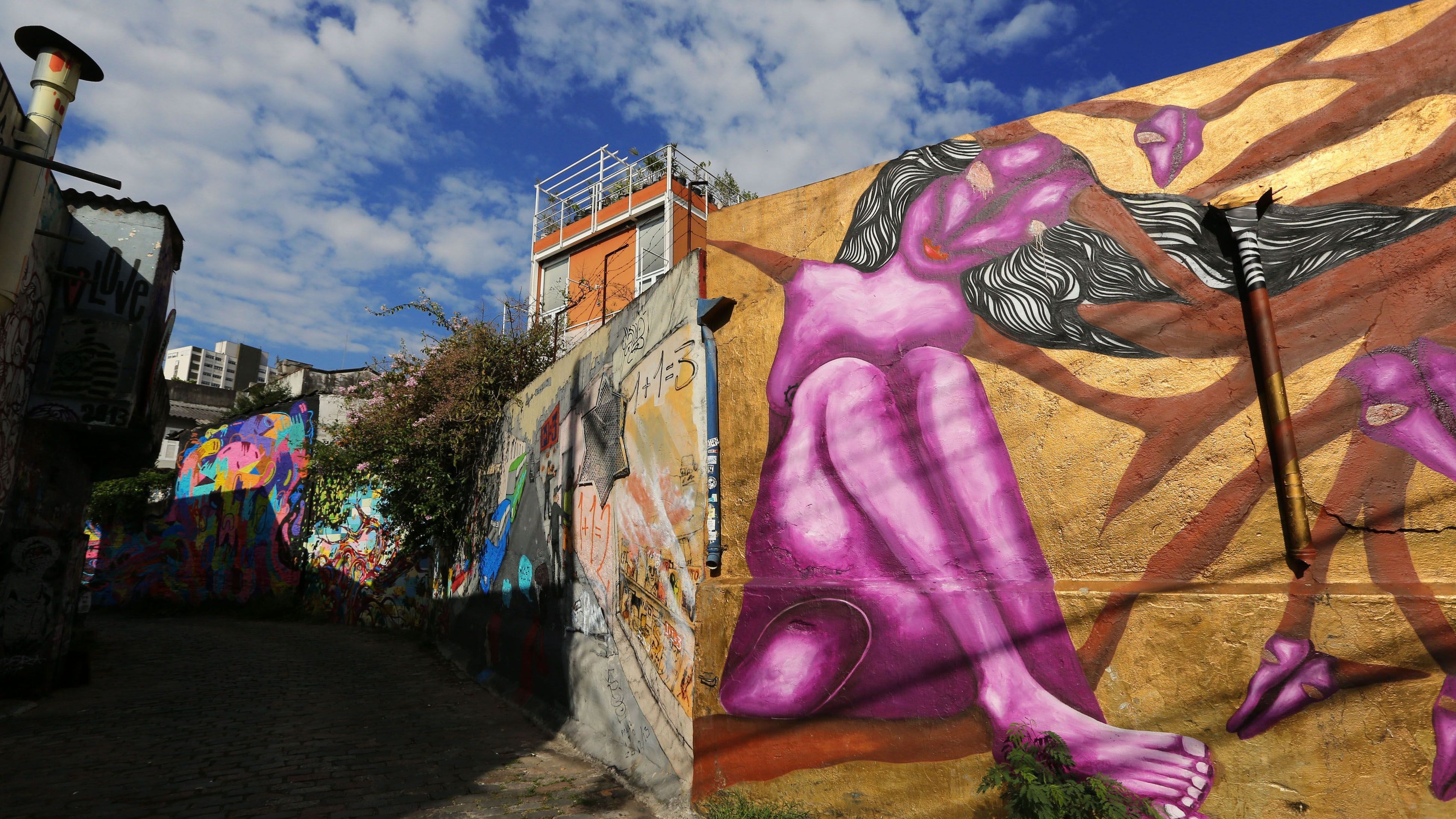 Brasil, São Paulo, SP, 26/12/2013. Imagem do local conhecido como "Beco do Batman", na Vila Madalena, São Paulo. Grafites espalhados pelos muros e pilastras da cidade são utilizados para ilustrar a última edição do caderno Aliás de 2013.