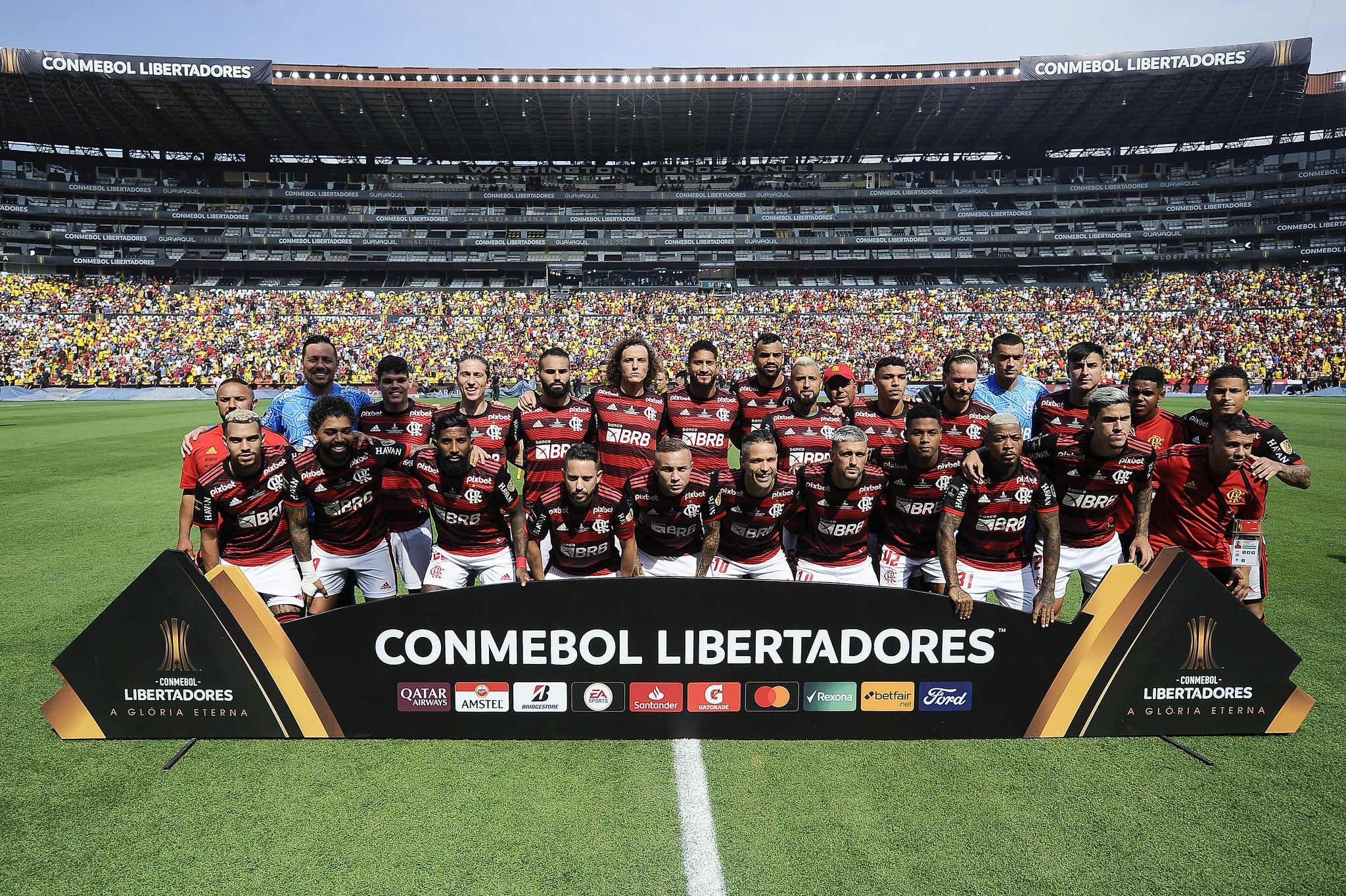 Equipe do Flamengo que ganhou do Athletico-PR na final da Libertadores 2022