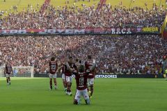 Gabigol comemora gol do Flamengo contra o Athletico Paranaense na final da Copa Libertadores da América 2022