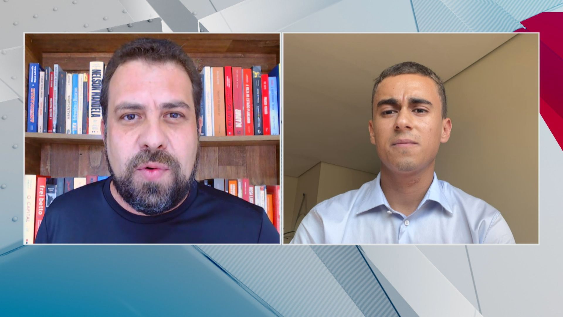 Deputados federais Guilherme Boulos (PSOL-SP) e Nikolas Ferreira (PL-MG) em participação no Debate CNN