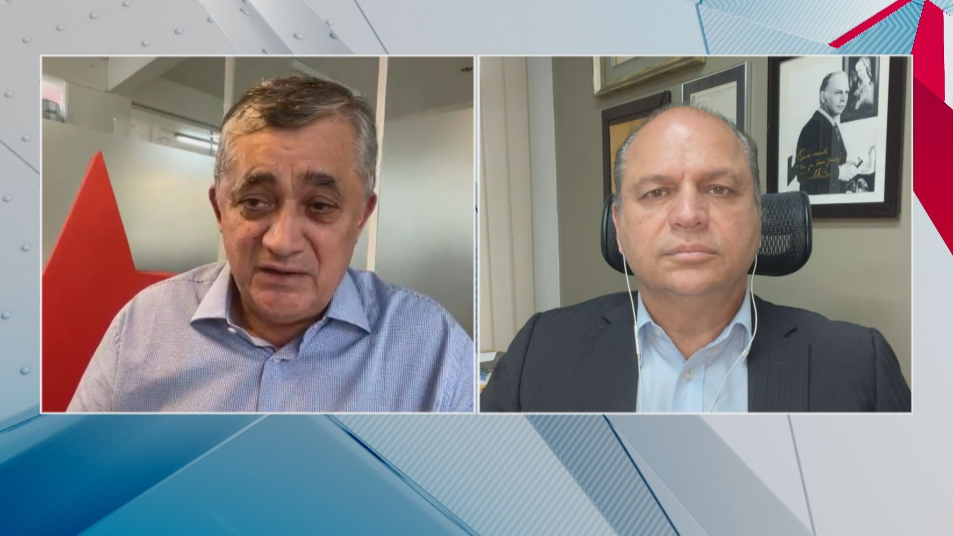 Deputados federais José Guimarães (PT-CE) e Ricardo Barros (PP-PR) em participação no Debate CNN
