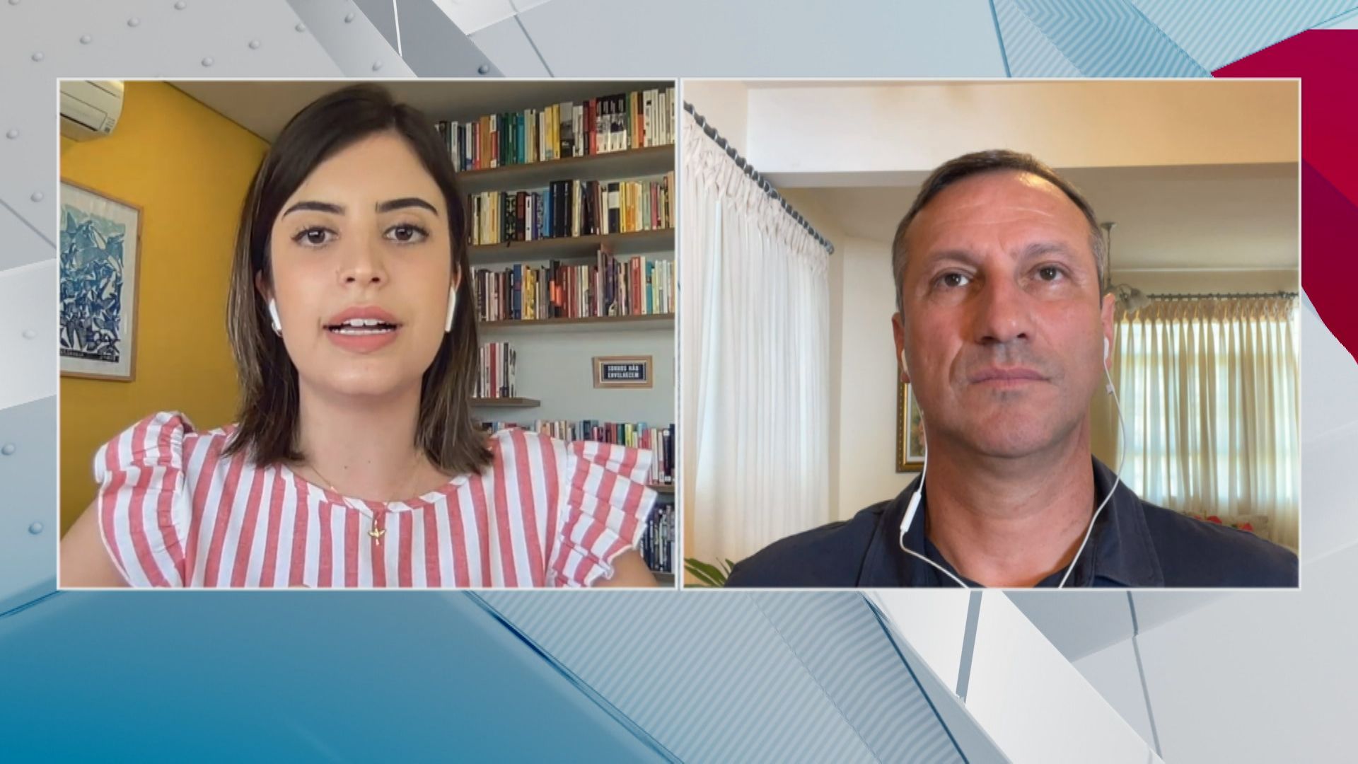 A deputada federal Tabata Silva (PSB-SP) e o deputado federal Sanderson (PL-RS) em participação no Debate CNN