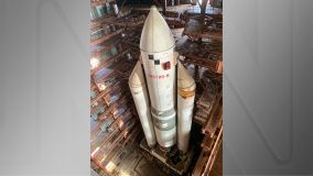 Imagem de foguete abandonado do programa espacial soviético Buran
