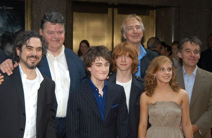 Alfonso Cuaron, Robbie Coltrane, Daniel Radcliffe, Rupert Grint, Alan Rickman, Emma Watson e Chris Columbus (Photo by Jamie McCarthy/WireImage) /