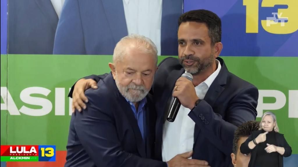 O ex-presidente Luiz Inácio Lula da Silva (PT) e o governador afastado de Alagoas, Paulo Dantas (MDB)