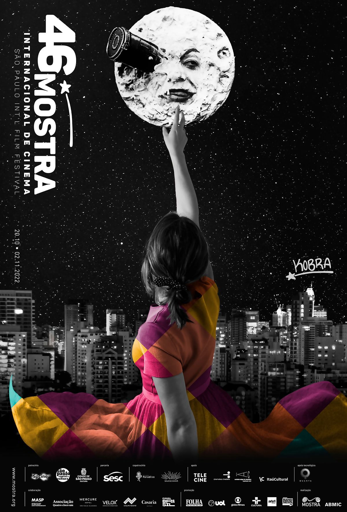 O artista brasileiro Kobra foi responsável pelo pôster da 46ª edicação da Mostra Internacional de Cinema / Divulgação