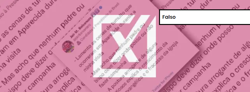 Imagem de destaque do post: É montagem tuíte atribuído a Bolsonaro com ataques a religiosos católicos