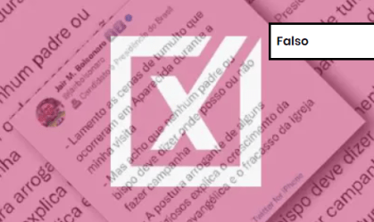 Imagem de destaque do post: É montagem tuíte atribuído a Bolsonaro com ataques a religiosos católicos