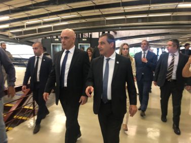 Presidente do TSE (Tribunal Superior Eleitoral), Alexandre de Moraes, chega ao Centro Cultural São Paulo para o teste com biometria. 30 de outubro de 2022