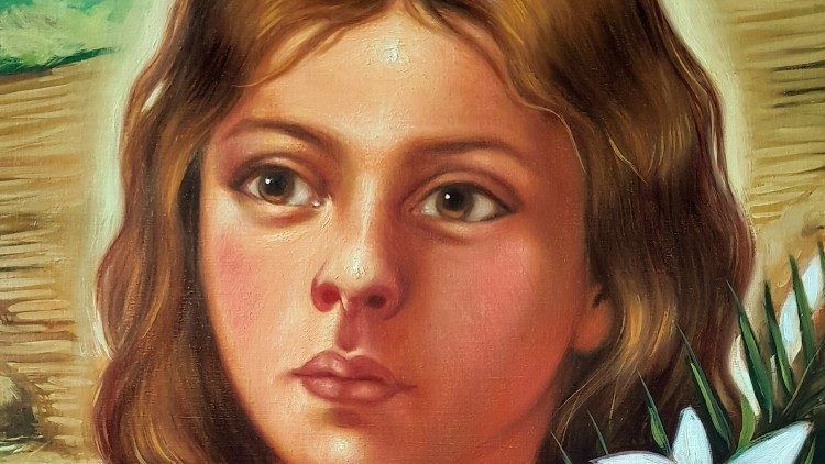 Pintura da menina Benigna, beatificada no dia 24 de outubro de 2022 pela Igreja Católica. • Divulgação/Vatican News