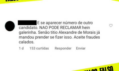 É falso que eleitores serão presos se denunciarem erro nas urnas